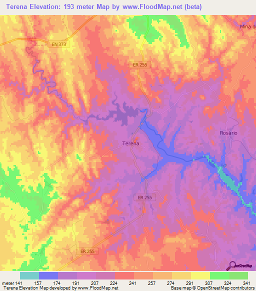 Terena,Portugal Elevation Map