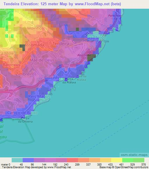 Tendeira,Portugal Elevation Map