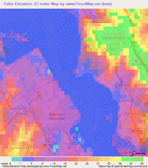 Telha,Portugal Elevation Map