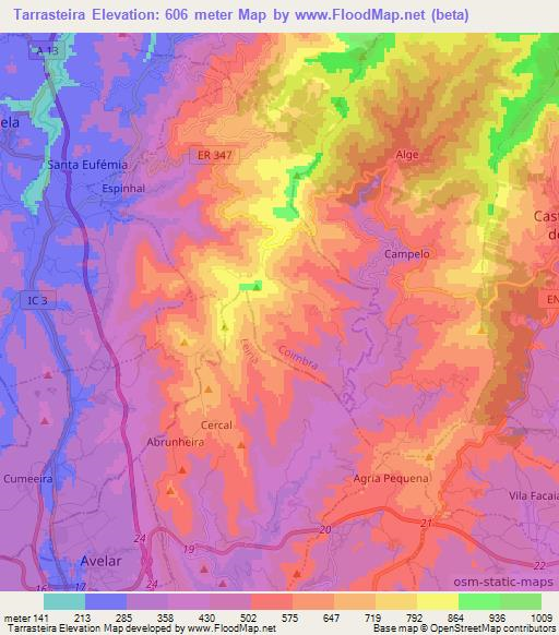 Tarrasteira,Portugal Elevation Map
