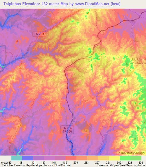 Taipinhas,Portugal Elevation Map