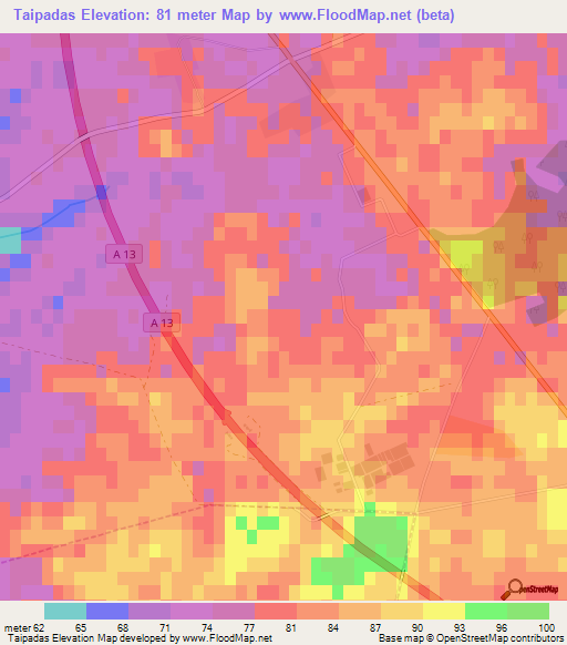 Taipadas,Portugal Elevation Map