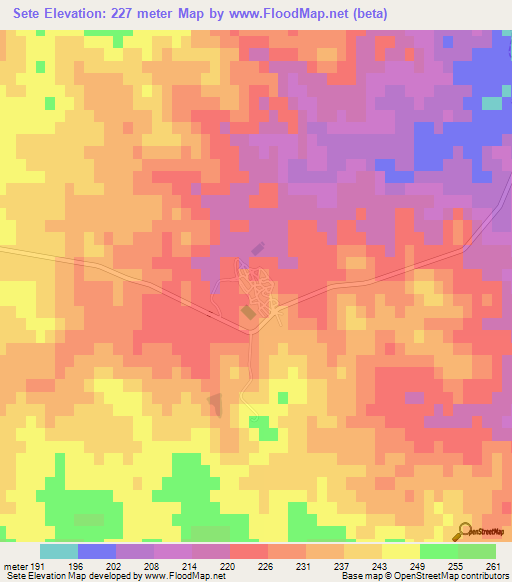 Sete,Portugal Elevation Map
