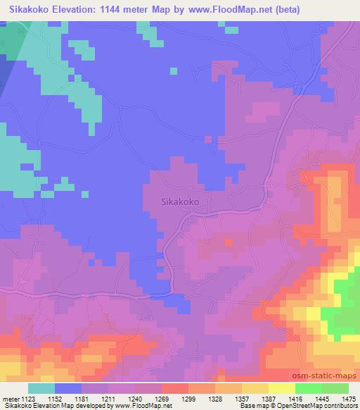 Sikakoko,Uganda Elevation Map