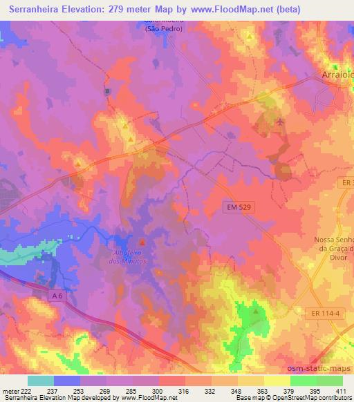 Serranheira,Portugal Elevation Map