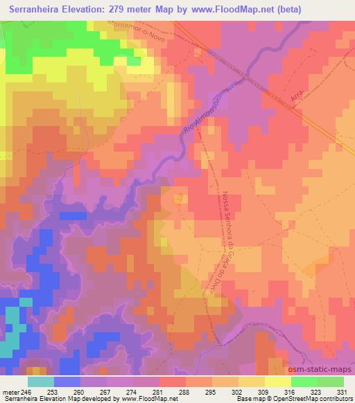 Serranheira,Portugal Elevation Map