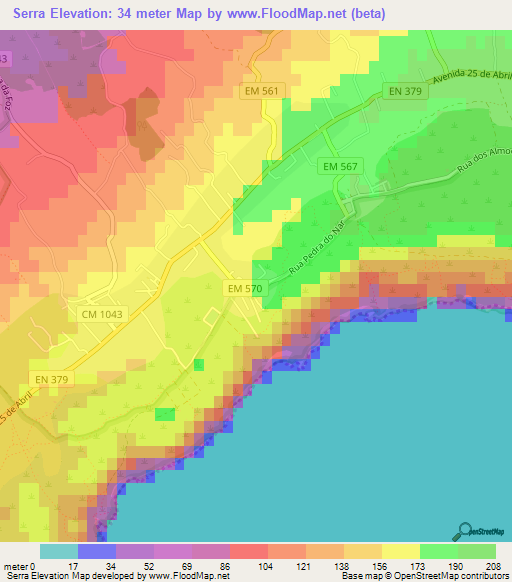 Serra,Portugal Elevation Map