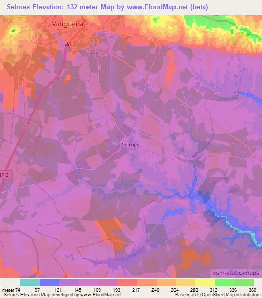 Selmes,Portugal Elevation Map