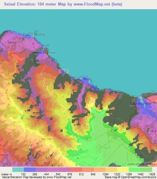 Seixal,Portugal Elevation Map
