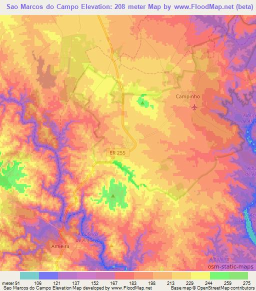 Sao Marcos do Campo,Portugal Elevation Map