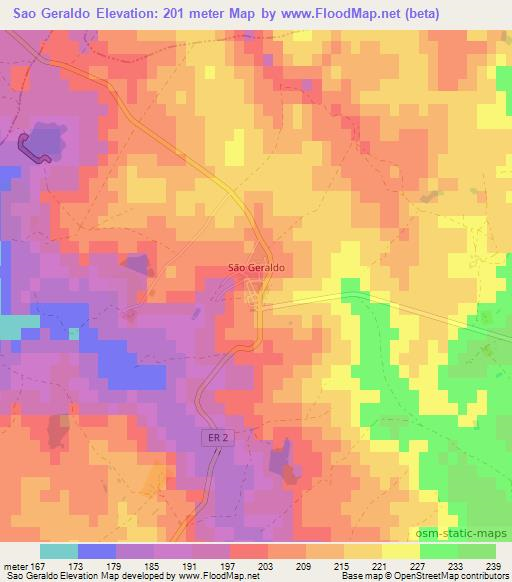 Sao Geraldo,Portugal Elevation Map