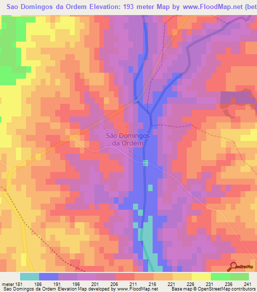 Sao Domingos da Ordem,Portugal Elevation Map