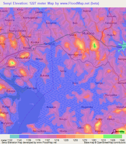 Senyi,Uganda Elevation Map