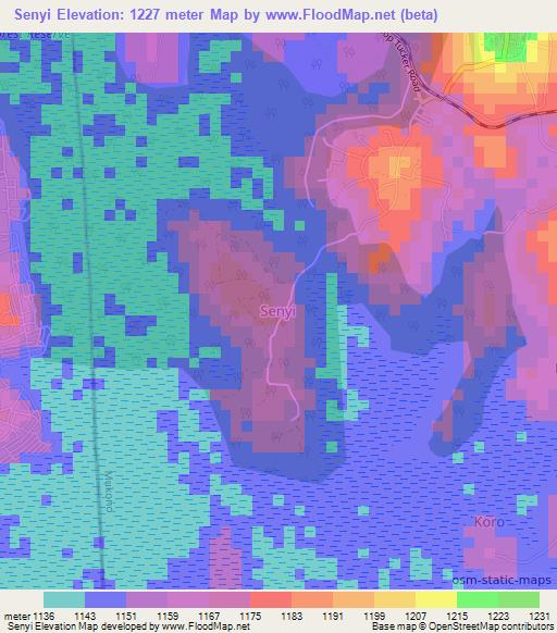 Senyi,Uganda Elevation Map