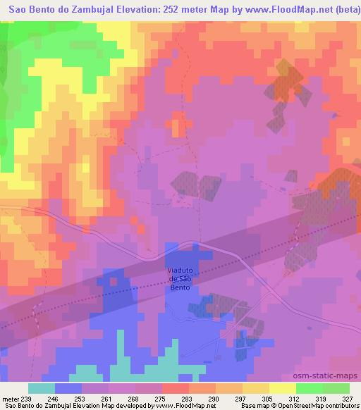 Sao Bento do Zambujal,Portugal Elevation Map