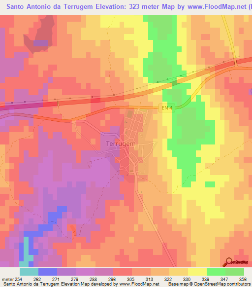 Santo Antonio da Terrugem,Portugal Elevation Map