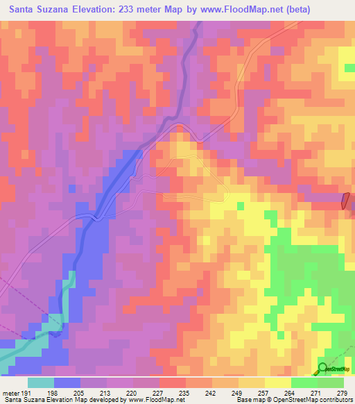 Santa Suzana,Portugal Elevation Map