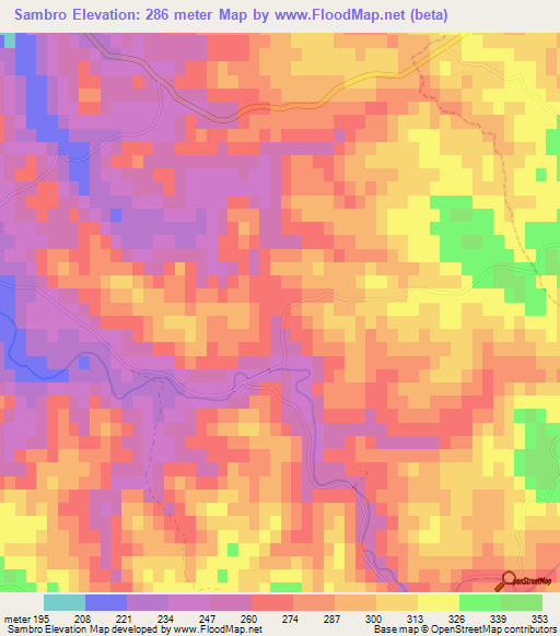 Sambro,Portugal Elevation Map