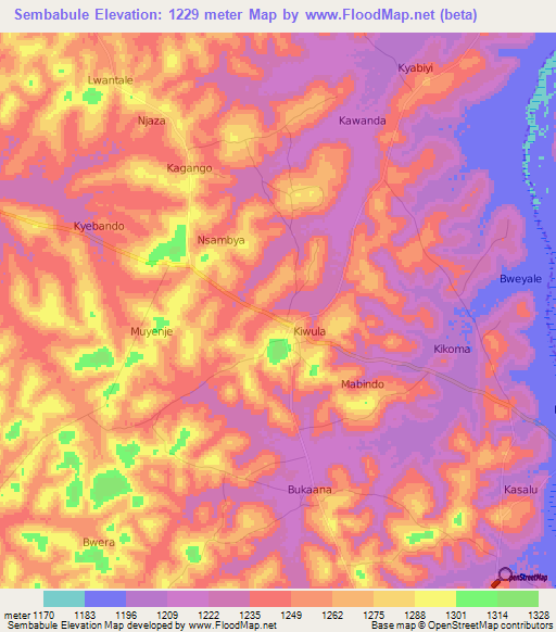 Sembabule,Uganda Elevation Map