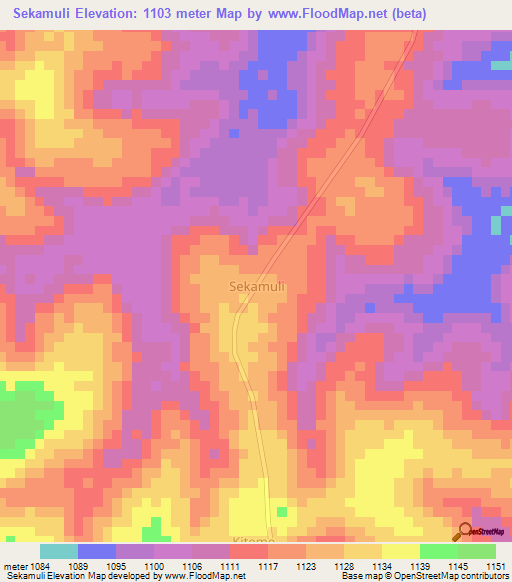 Sekamuli,Uganda Elevation Map