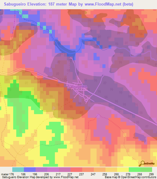 Sabugueiro,Portugal Elevation Map