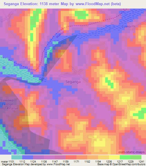 Seganga,Uganda Elevation Map