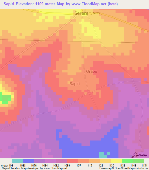 Sapiri,Uganda Elevation Map