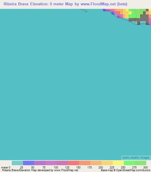 Ribeira Brava,Portugal Elevation Map