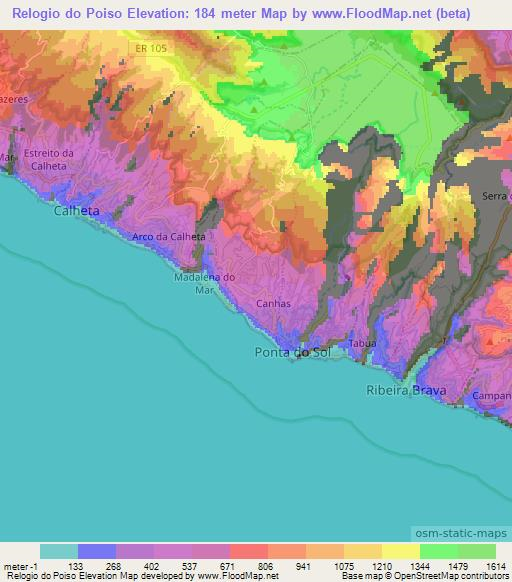 Relogio do Poiso,Portugal Elevation Map