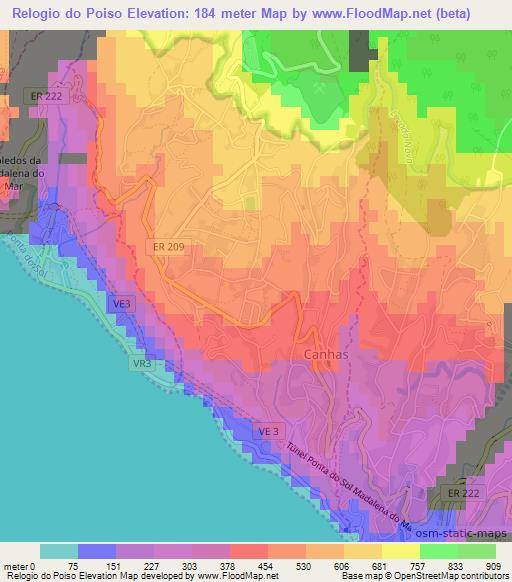 Relogio do Poiso,Portugal Elevation Map