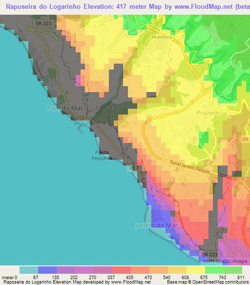 Raposeira do Logarinho,Portugal Elevation Map
