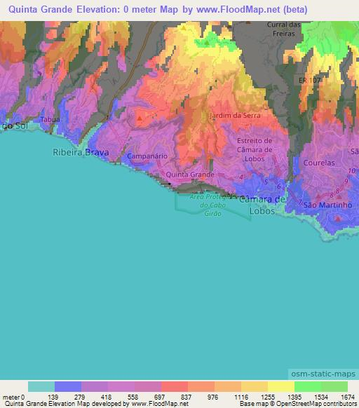 Quinta Grande,Portugal Elevation Map