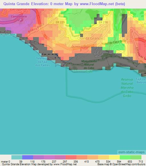 Quinta Grande,Portugal Elevation Map