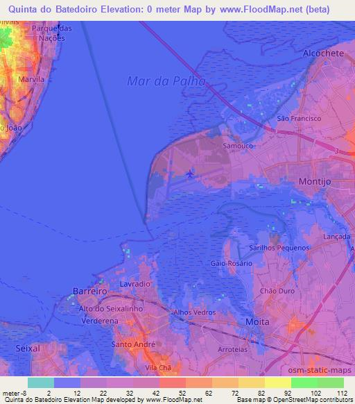 Quinta do Batedoiro,Portugal Elevation Map