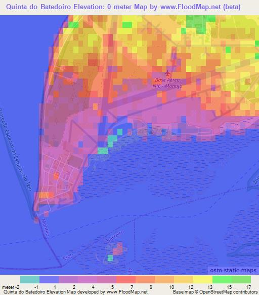 Quinta do Batedoiro,Portugal Elevation Map