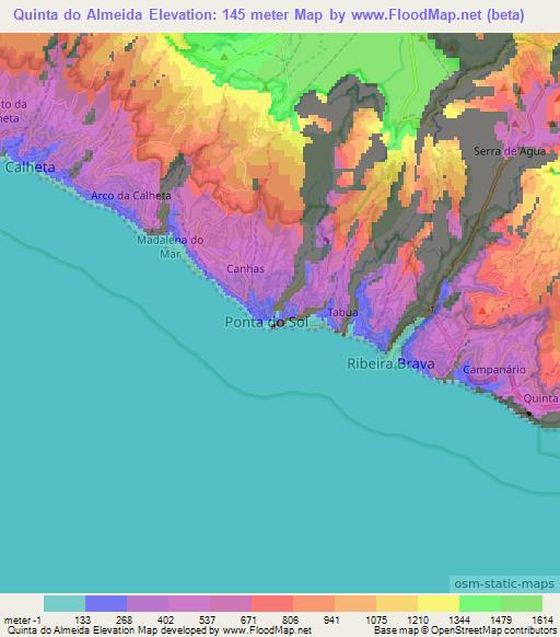 Quinta do Almeida,Portugal Elevation Map