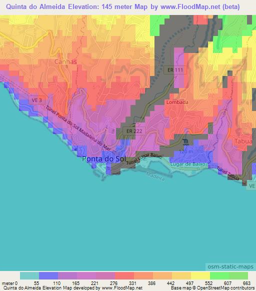 Quinta do Almeida,Portugal Elevation Map