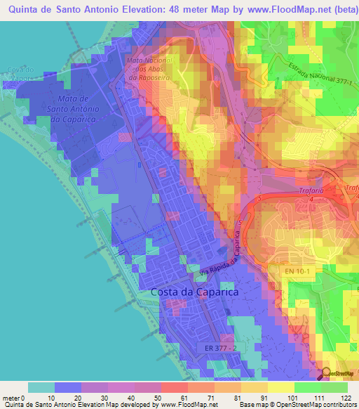 Quinta de Santo Antonio,Portugal Elevation Map