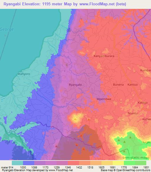 Ryangabi,Uganda Elevation Map