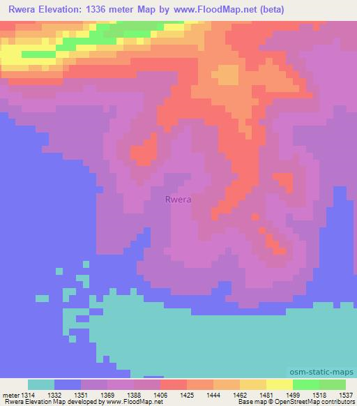 Rwera,Uganda Elevation Map