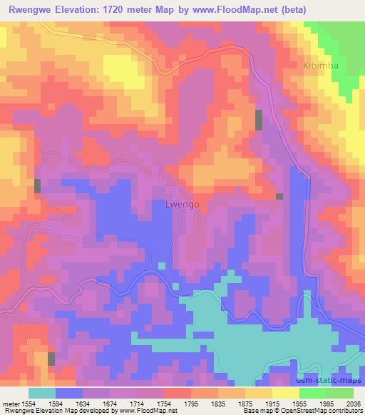 Rwengwe,Uganda Elevation Map
