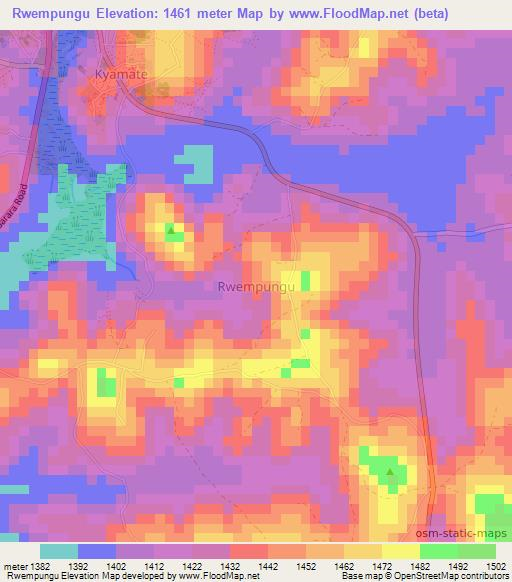 Rwempungu,Uganda Elevation Map