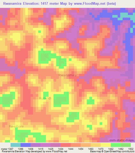 Rwanamira,Uganda Elevation Map