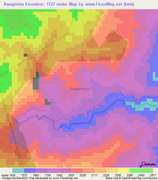 Rwagimba,Uganda Elevation Map