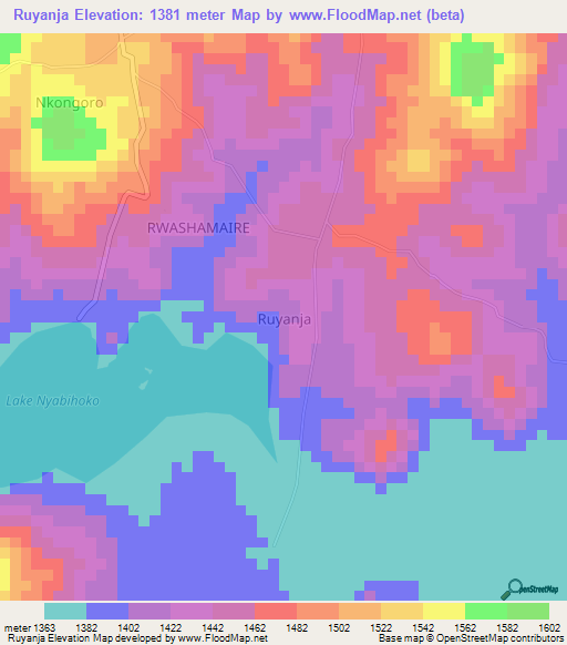Ruyanja,Uganda Elevation Map