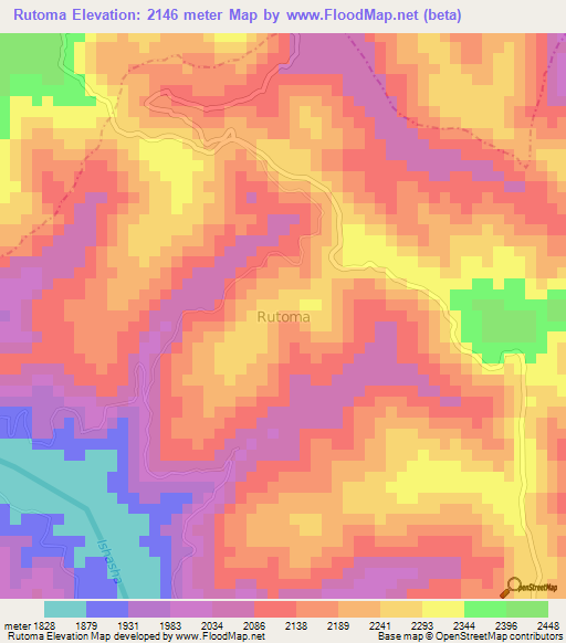 Rutoma,Uganda Elevation Map