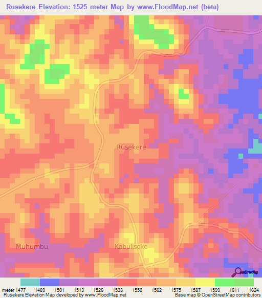 Rusekere,Uganda Elevation Map