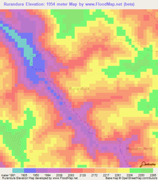 Rurandura,Uganda Elevation Map