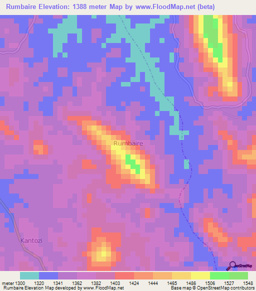 Rumbaire,Uganda Elevation Map