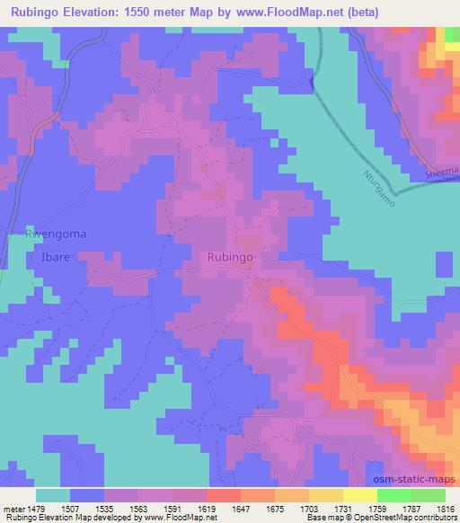 Rubingo,Uganda Elevation Map